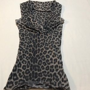 Sheer Animal Print Tank Top